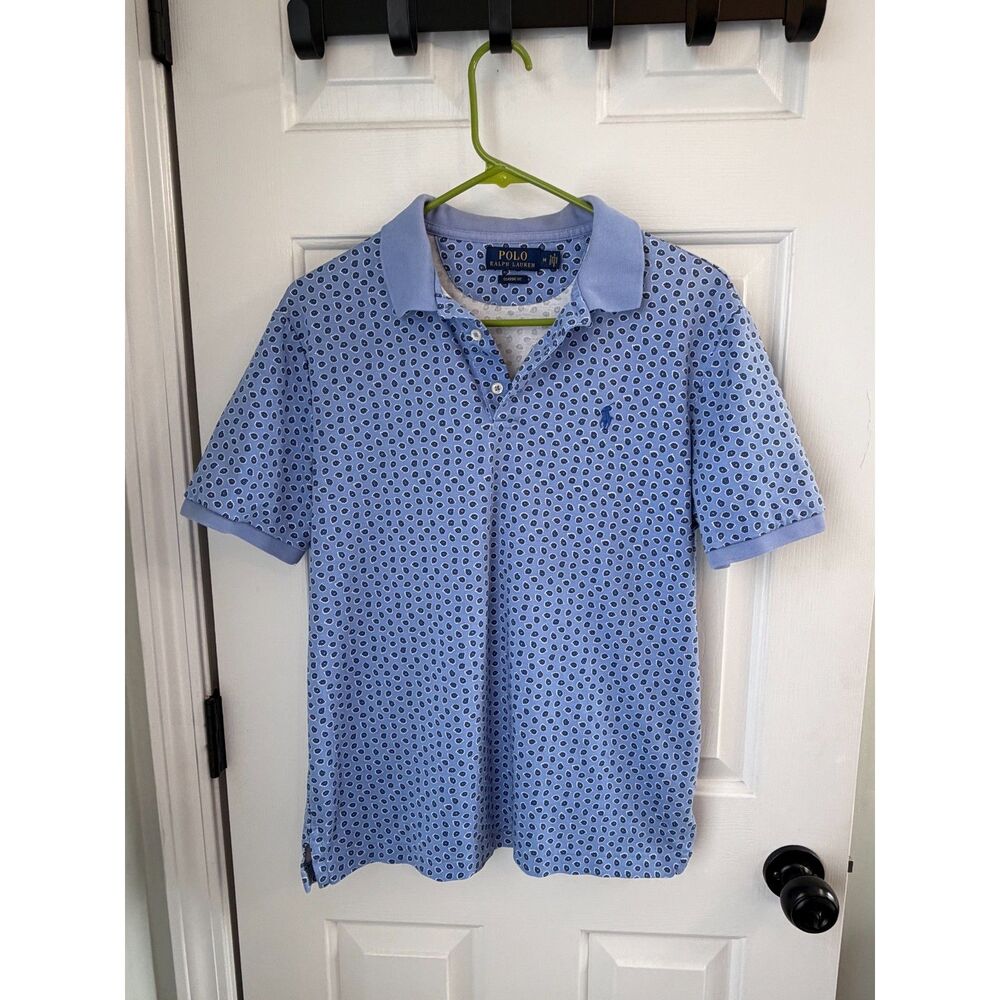 Polo Ralph Lauren Golf Polo Classic Fit Harbor Blue Paisley Floral Office M